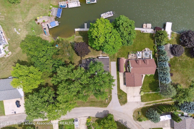 4951 Shore Ln, Perrinton, MI 48871 - aerial overview of property's location featuring a large body of water