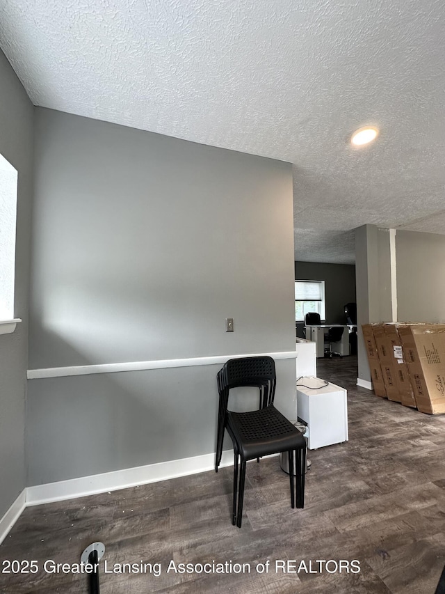600 E Cavanaugh Rd, Lansing, MI 48910 - living area with a textured ceiling, wood finished floors, baseboards, and recessed lighting
