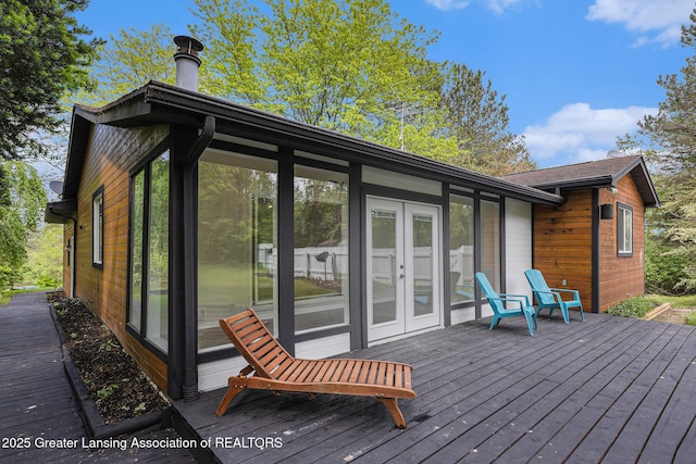 6420 Clise Rd, Bath, MI 48808 - wooden deck featuring french doors