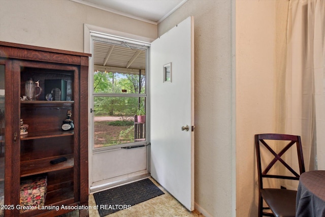 3105 Allen Ln, Harrison, MI 48625 - entryway featuring crown molding