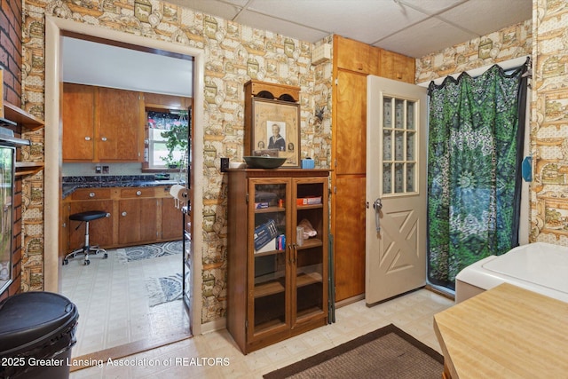 3105 Allen Ln, Harrison, MI 48625 - bathroom with a paneled ceiling and tile patterned floors