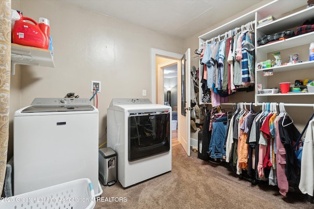 3804 Glenwood Ave, Lansing, MI 48910 - washroom with independent washer and dryer and carpet floors
