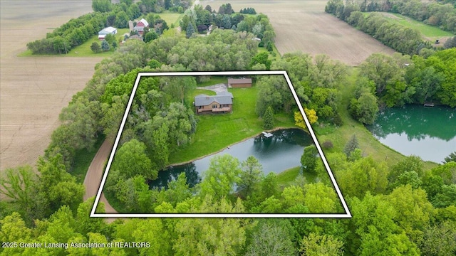 4582 N Watson Rd, Elsie, MI 48831 - view of rural area featuring a nearby body of water and property parcel outlined