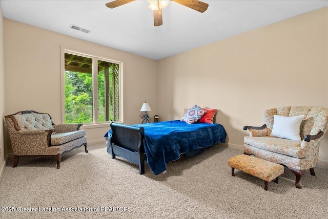 4582 N Watson Rd, Elsie, MI 48831 - carpeted bedroom featuring baseboards and a ceiling fan