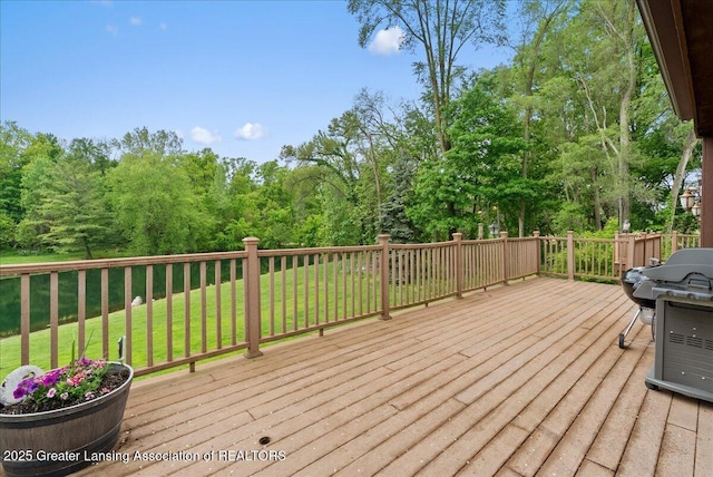 4582 N Watson Rd, Elsie, MI 48831 - wooden terrace with a yard