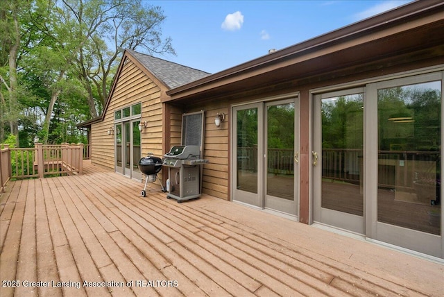 4582 N Watson Rd, Elsie, MI 48831 - wooden deck featuring grilling area