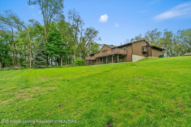4582 N Watson Rd, Elsie, MI 48831 - view of grassy yard featuring a deck