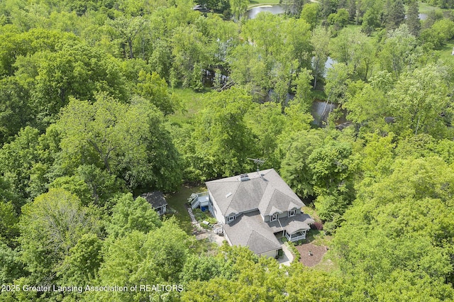 11781 W Herbison Rd, Eagle, MI 48822 - view of subject property with a nearby body of water and a heavily wooded area
