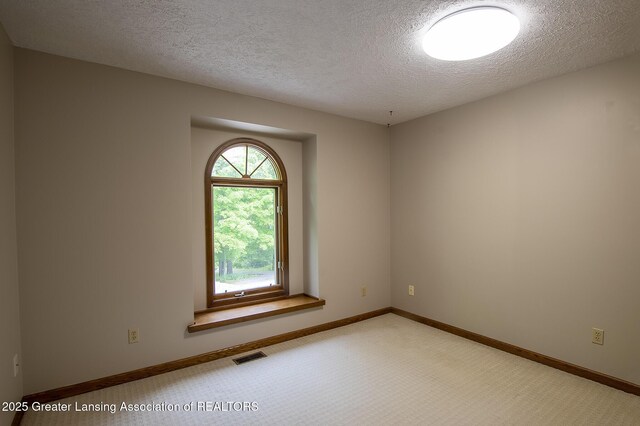 11781 W Herbison Rd, Eagle, MI 48822 - spare room featuring light colored carpet, a textured ceiling, and baseboards