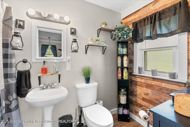 424 N Morrice Rd, Morrice, MI 48857 - full bath featuring toilet and a shower with curtain