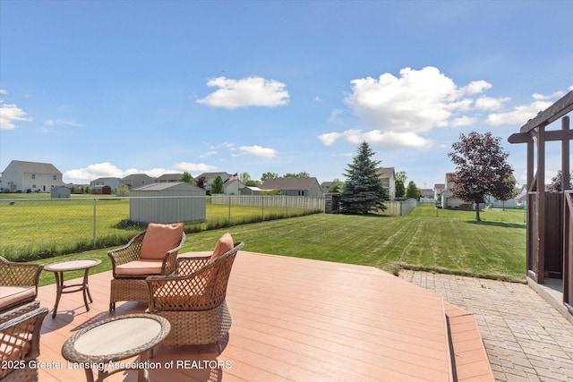 5619 Bittern Dr, Holt, MI 48842 - wooden terrace featuring a residential view