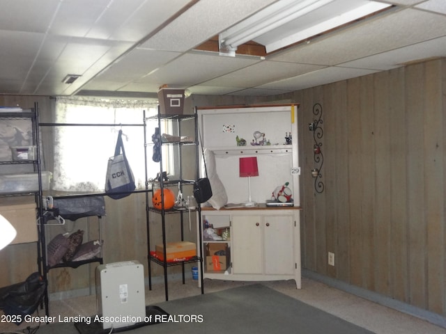 14311 Chandler Rd, Bath, MI 48808 - below grade area with wood walls