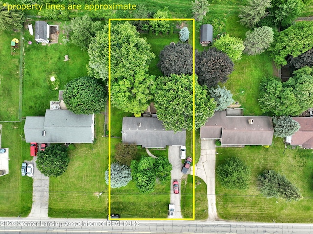 14311 Chandler Rd, Bath, MI 48808 - aerial overview of property's location with property parcel outlined