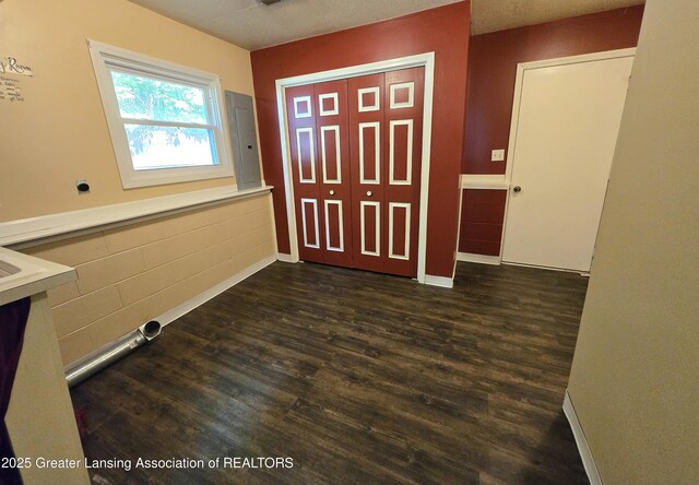 4423 Hyatt St, Eaton Rapids, MI 48827 - entrance foyer with dark wood-type flooring, baseboards, and electric panel
