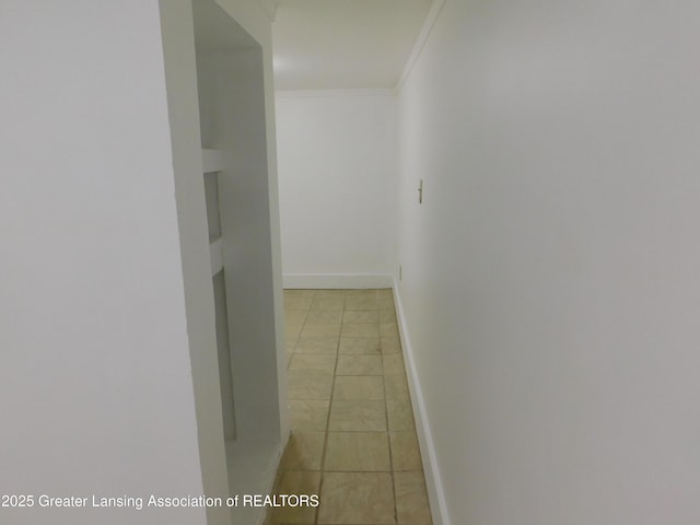 1305 May St, Lansing, MI 48906 - hallway with crown molding, baseboards, and light tile patterned flooring