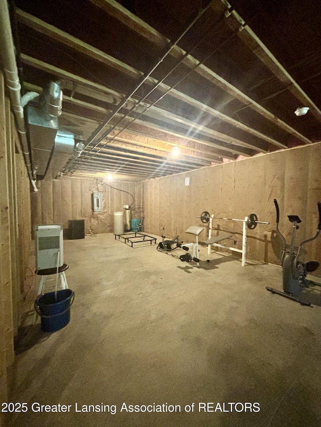 1826 Battle Creek Rd, Charlotte, MI 48813 - unfinished below grade area with electric panel