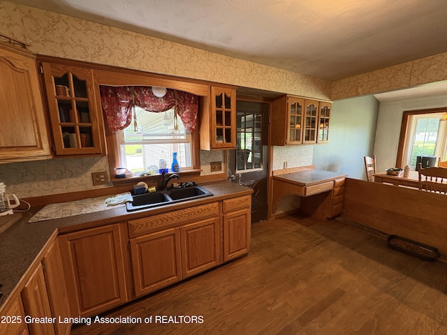 1064 W Shepherd St, Charlotte, MI 48813 - kitchen with a sink and brown cabinets