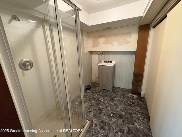 1064 W Shepherd St, Charlotte, MI 48813 - bathroom featuring a shower stall