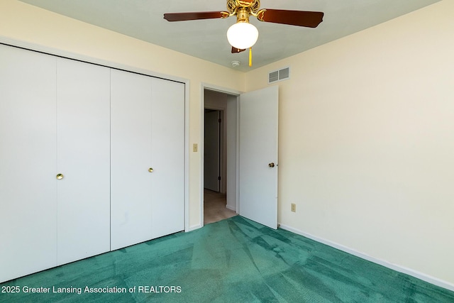 1005 Old Erin Way, Lansing, MI 48917 - unfurnished bedroom featuring light colored carpet, a closet, baseboards, and ceiling fan