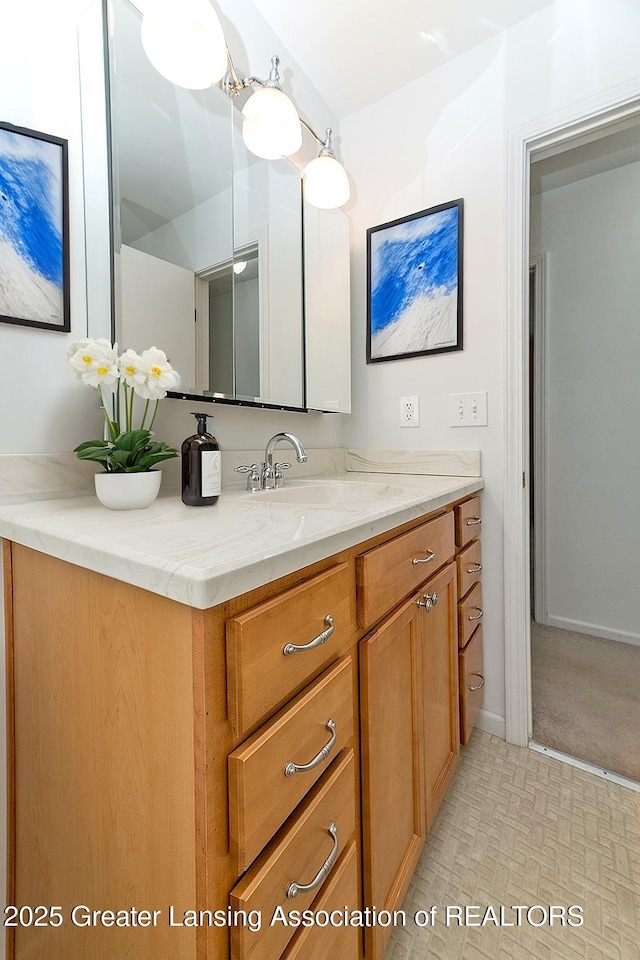 1005 Old Erin Way, Lansing, MI 48917 - bathroom with vanity and baseboards