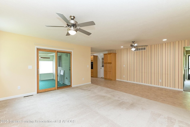 1005 Old Erin Way, Lansing, MI 48917 - empty room featuring a ceiling fan, baseboards, light colored carpet, and recessed lighting
