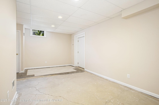 1321 Saint James Pl, Chelsea, MI 48118 - finished basement with a drop ceiling, recessed lighting, and baseboards