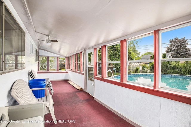 4425 Doncaster Ave, Holt, MI 48842 - sunroom / solarium with vaulted ceiling and ceiling fan