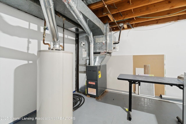 4663 Sycamore St, Holt, MI 48842 - utility room with water heater and heating unit