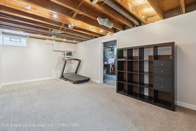 1023 N Hayford Ave, Lansing, MI 48912 - below grade area with carpet and baseboards