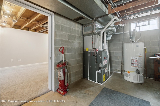 1023 N Hayford Ave, Lansing, MI 48912 - basement with water heater and heating unit
