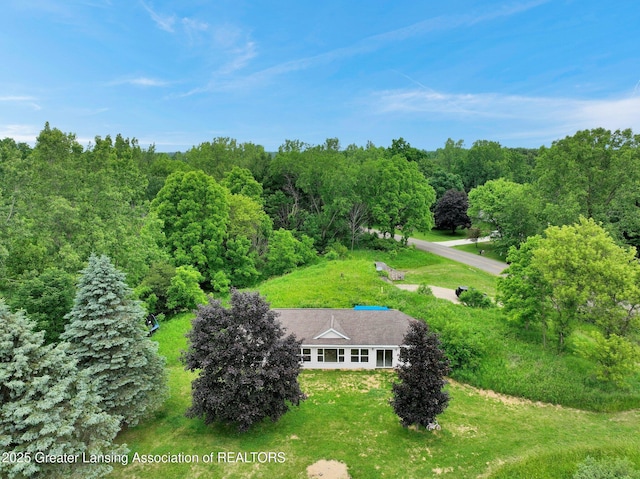 6322 Springport Rd, Eaton Rapids, MI 48827 - view from above of property with a heavily wooded area