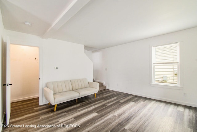 413 N Pennsylvania Ave, Lansing, MI 48912 - sitting room featuring wood finished floors, beam ceiling, and baseboards