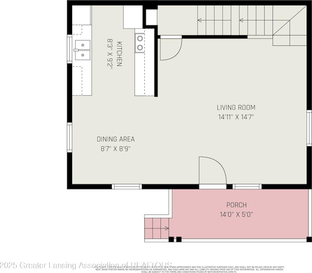 413 N Pennsylvania Ave, Lansing, MI 48912 - room layout