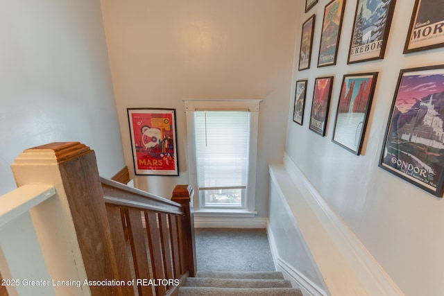 826 Clyde St, Lansing, MI 48915 - staircase featuring carpet
