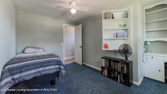120 Chanticleer Trl, Lansing, MI 48917 - bedroom featuring carpet, baseboards, and a ceiling fan