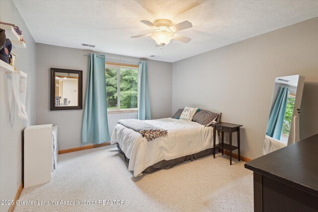 11782 Sara Ann Dr, Dewitt, MI 48820 - bedroom featuring baseboards, a ceiling fan, and a textured ceiling