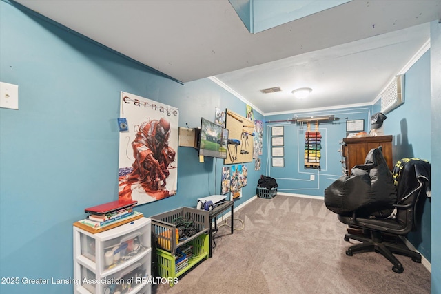 925 Summit St, Owosso, MI 48867 - carpeted office space with crown molding and baseboards