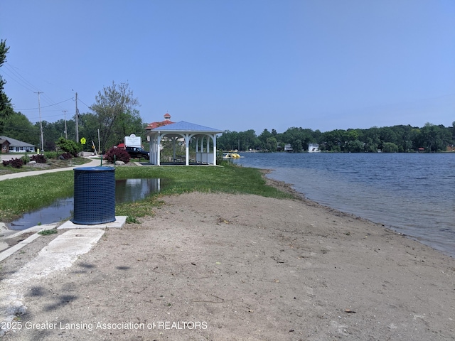 15632 Park Lake Rd, East Lansing, MI 48823 - water view featuring a gazebo