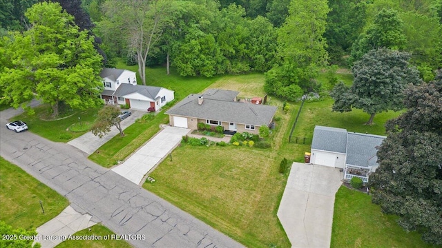 5195 E Brookfield Dr, East Lansing, MI 48823 - view from above of property featuring a forest