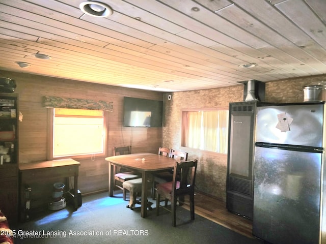 6574 Sawmill Rd, Harrison, MI 48625 - dining space with wooden ceiling