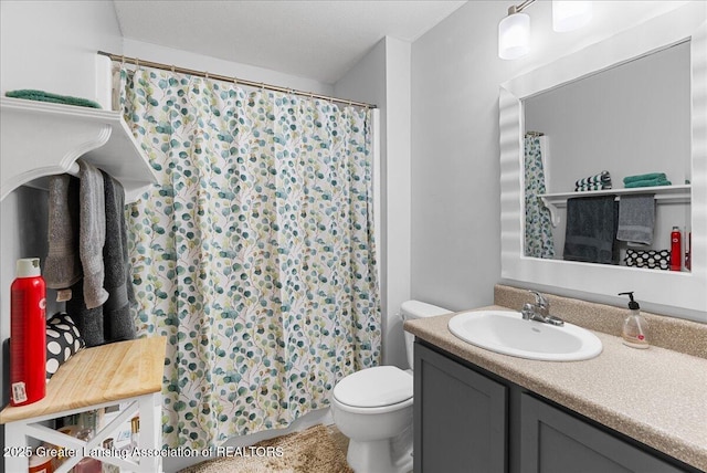 12947 Townsend Dr Unit 412, Grand Ledge, MI 48837 - bathroom featuring vanity, toilet, and a shower with curtain