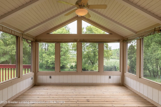 1120 Nautical Dr, Okemos, MI 48864 - unfurnished sunroom featuring wood-type flooring, wooden walls, and plenty of natural light