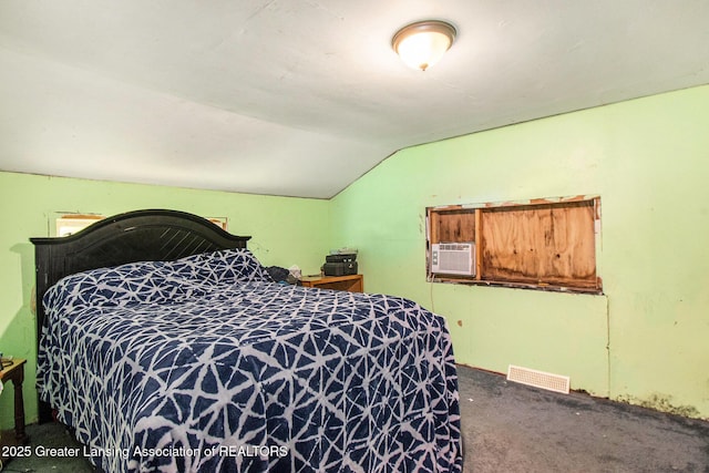 3770 E Frost Rd, Webberville, MI 48892 - bedroom with carpet flooring, lofted ceiling, and cooling unit