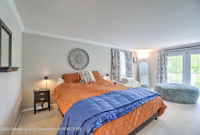 6108 Skyline Dr, East Lansing, MI 48823 - carpeted bedroom featuring ornamental molding and baseboards
