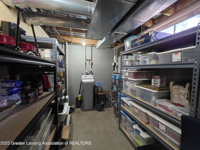 2380 S Waverly Rd, Eaton Rapids, MI 48827 - basement with a water softener and concrete block wall