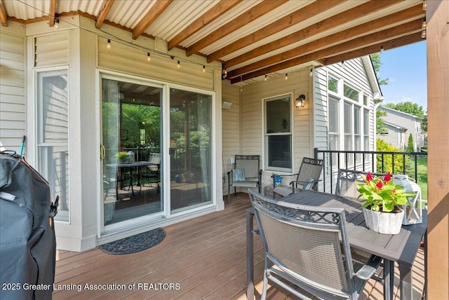 2134 Cedar Bend Dr, Holt, MI 48842 - wooden deck with area for grilling