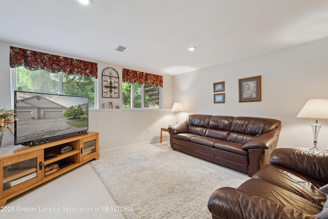 1703 Willow Creek Dr Unit 29, Lansing, MI 48917 - carpeted living area featuring recessed lighting and baseboards
