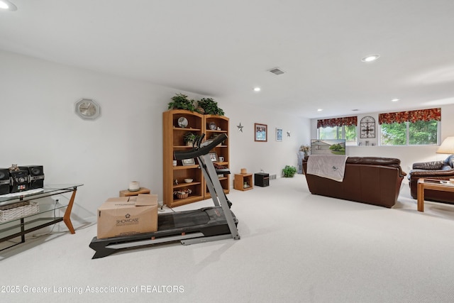 1703 Willow Creek Dr Unit 29, Lansing, MI 48917 - carpeted living room with recessed lighting