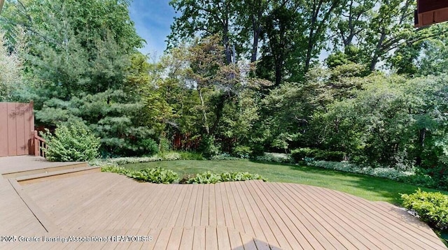 1046 Cresenwood Rd, East Lansing, MI 48823 - wooden deck with a yard