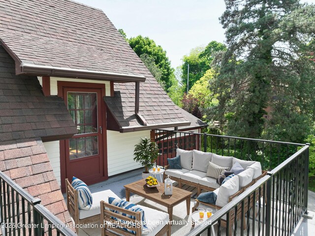 1046 Cresenwood Rd, East Lansing, MI 48823 - deck featuring an outdoor living space